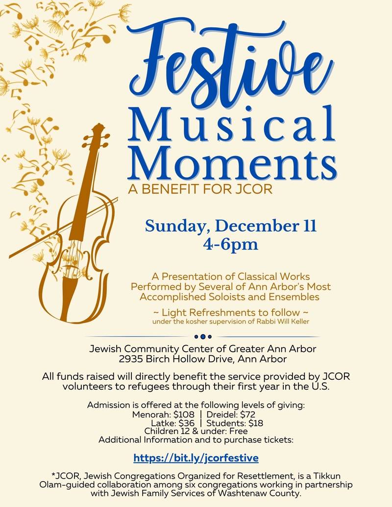 Banner Image for Festive Musical Moments - A Benefit for JCOR